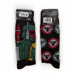 Star Wars The Mandalorian Crew Socks Mens Womens Disney Gift 2 Pairs NWT New